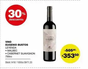 Atomo Conviene Vino Eugenio Bustos Leyenda 30% Descuento oferta