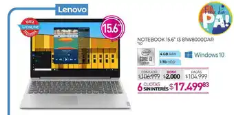 La Anonima Lenovo Notebook 15.6'' 13 81w8000dar oferta