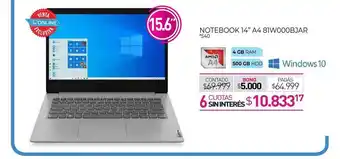 La Anonima Notebook 17'' A4 81w000bjar oferta
