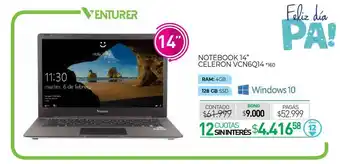La Anonima Venturer Notebook 14'' Celeron Vcn6q14 oferta
