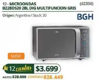 Hendel BGH 12 - Microondas B228DS20 28K Dig Multifuncion Gris oferta