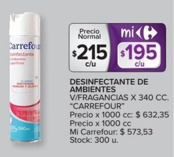 Carrefour Carrefour Desinfectante De Ambientes V/ Fragancias x 340 cc oferta