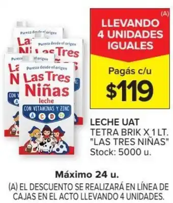Carrefour Las Tres Niñas Leche UAT Tetra Brik x 1 Lt. oferta