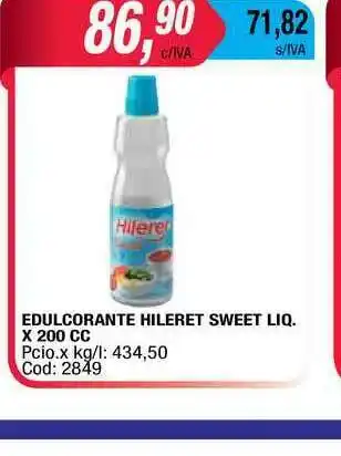 Maxiconsumo Edulcorante Hileret Sweet Liq. x 200cc oferta