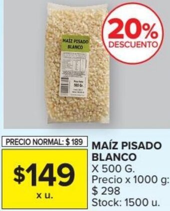 Carrefour Maíz Pisado Blanco x 500 g. oferta