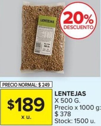 Carrefour Lentejas x 500 g oferta
