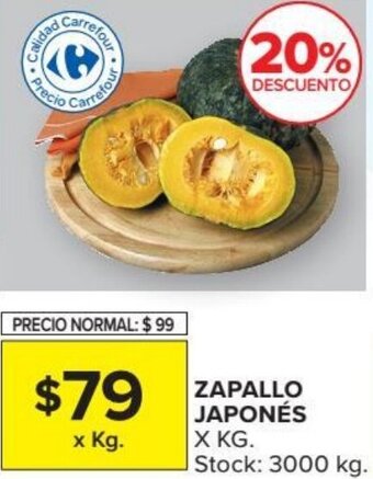 Carrefour Zapallo Japonés x kg. oferta