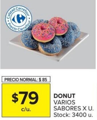 Carrefour Donut Varios Sabores x u. oferta