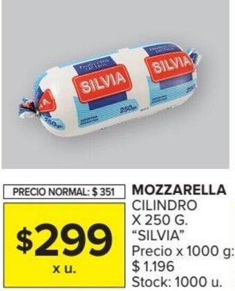 Carrefour Silvia Mozzarella Cilindro x 250 g oferta
