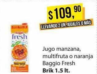 Supermercados Damesco Jugo Manzana Multifruta O Naranja Baggio Fresh oferta