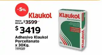 Easy Adhesivo Klaukol Porcellanato X 30kg. oferta
