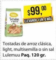 Supermercados Damesco Tostadas De Arroz Clasica Light Multisemilla O Sin Sal Lulemuu oferta