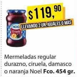 Supermercados Damesco Mermeladas Regular Durazno Ciruela Damasco O Naranja Noel oferta