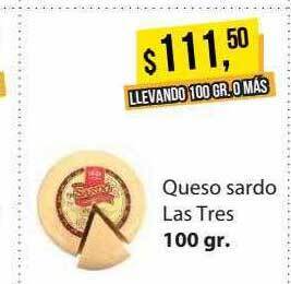 Supermercados Damesco Queso Sardo Las Tres oferta
