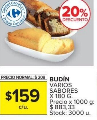 Carrefour Budín Varios Sabores x 180 g oferta