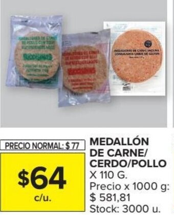 Carrefour Medallón De Carne / Cerdo / Pollo x 110 g. oferta