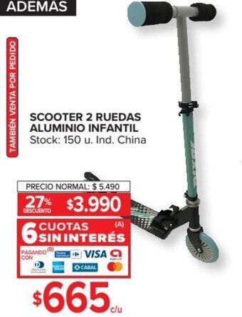 Carrefour Scooter 2 Ruedas Aluminio Infantil oferta