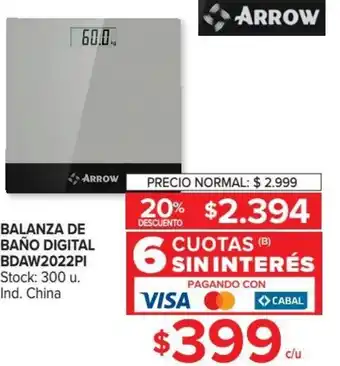 Carrefour Arrow Balanza de Baño Digital BDAW2022PI oferta