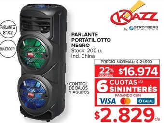 Carrefour Kazz Parlante Portátil Otto Negro oferta