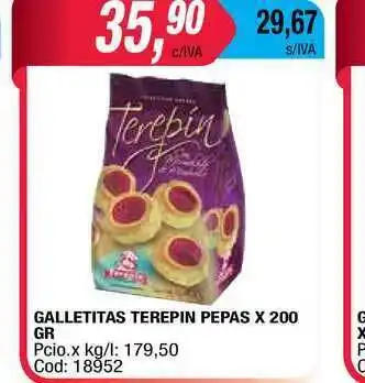 Maxiconsumo Galletitas Terepin Pepas x 200gr oferta