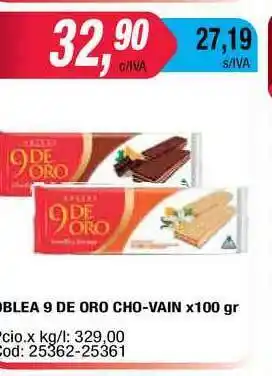 Maxiconsumo Tablea 9 De Oro Cho-vain x 100gr oferta