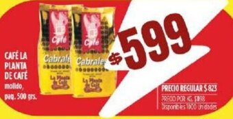 Supermercados Vea Café La Planta de Café Molido Paq. 500 grs. oferta
