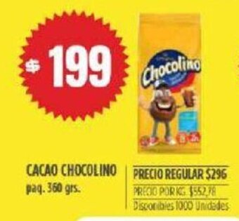 Supermercados Vea Cacao Chocolino Paq. 360 Grs. oferta