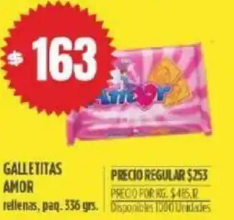 Supermercados Vea Amor Galletitas Rellenas, Paq. 336 Grs. oferta