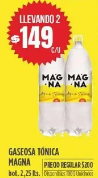 Supermercados Vea Magna Gaseosa Tónica Bot. 2.25 Lts oferta