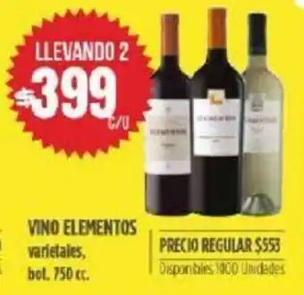 Supermercados Vea Elementos Vino 750 cc oferta