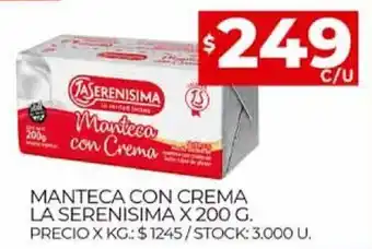 Supermercados DIA La Serenisima Manteca Crema x 200g oferta