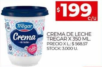 Supermercados DIA Tregar Crema De Leche x 350 ml oferta