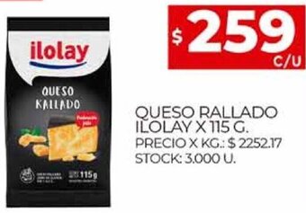 Supermercados DIA Ilolay Queso Rallado x 115 g oferta
