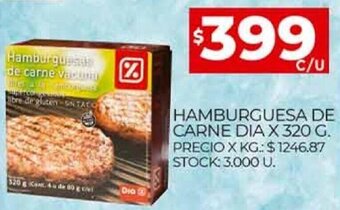 Supermercados DIA Hamburguesa De Carne Dia x 320g oferta
