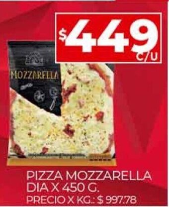Supermercados DIA Pizza Mozzarella Dia x 450 g oferta