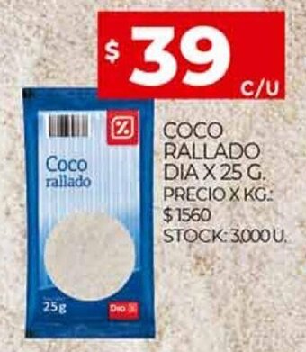 Supermercados DIA Coco Rallado Dia x 25 G oferta
