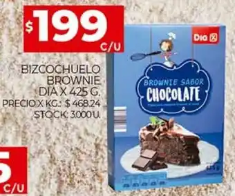 Supermercados DIA Bizcochuelo Brownie Dia x 425 g oferta