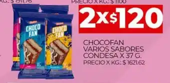 Supermercados DIA Chocofan Varios Sabores Condesa x 37 g oferta