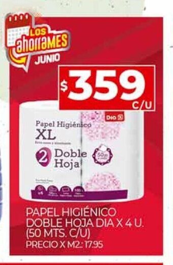 Supermercados DIA Papel Higiénico Doble Hoja Dia x 4 u oferta