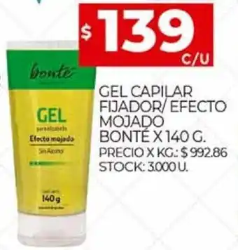 Supermercados DIA Bonté Gel Capilar Fijador / Efecto Mojado x 140 g oferta