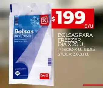 Supermercados DIA Bolsas Para Freezer Dia x 20 u oferta