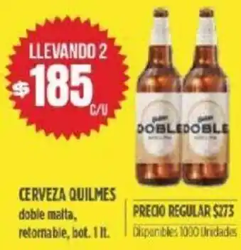 Supermercados Vea Doble malta Cerveza Quilmes 1 lt oferta