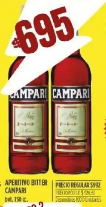 Supermercados Vea Campari Aperitivo Bitter 750 cc oferta