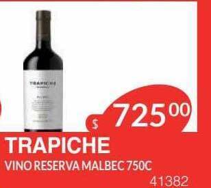 Masivos Trapiche Vino Reserva Malbec oferta