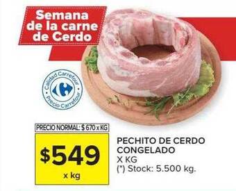 Carrefour Pechito De Cerdo Congelado oferta