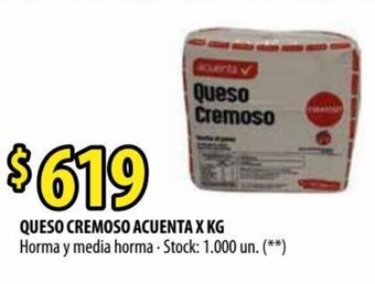 Punto Mayorista Queso Cremoso Acuenta x kg oferta