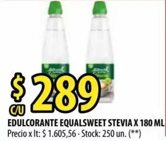 Punto Mayorista Stevia Edulcorante Equalsweet x 180 ml oferta