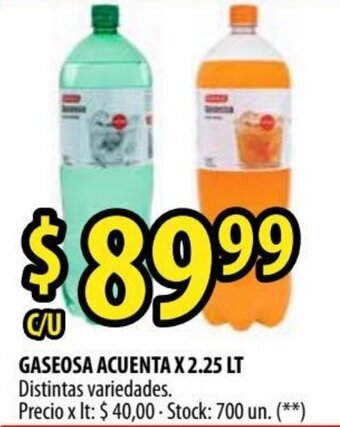 Punto Mayorista Acuenta Gaseosa x 2.25 Lt oferta