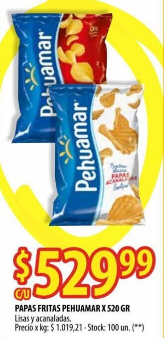 Punto Mayorista Pehuamar Papas Fritas x 520 gr oferta