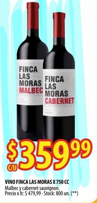 Punto Mayorista Finca Las Moras Vino x 750 cc oferta